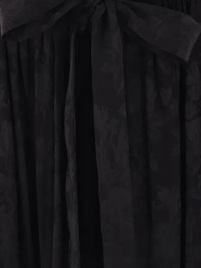 Chloé Gathered Midi Skirt In Silk Jacquard In Black
