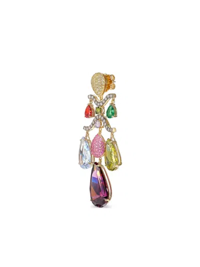 Anabela Chan 18kt Gold Vermeil Tutti Frutti Chandelier Multi-stone And Diamond Earrings In Multi