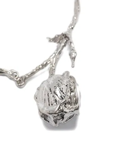 Marni Rose-pendant Necklace In Metallic