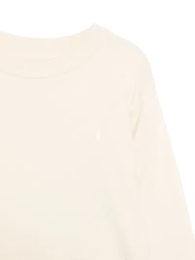 Trussardi Junior Logo-embroidered Crew-neck Sweater In Pink