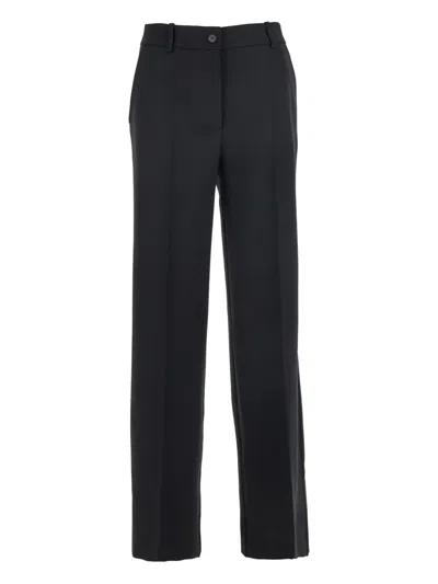 P.a.r.o.s.h Gabardine Pocket Trousers In Blue