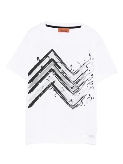 Missoni Chevron-print T-shirt In White