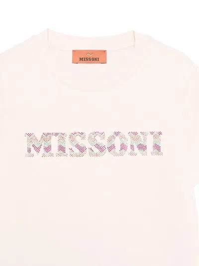 Missoni Embellished Logo T-shirt In Pink