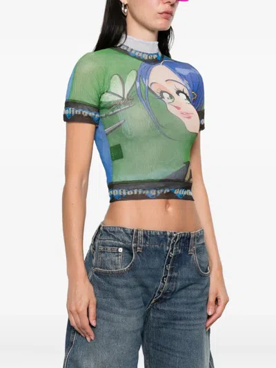 Ottolinger Women S Julien Ceccaldi Oversized Mesh T-shirt Multicolor In Green