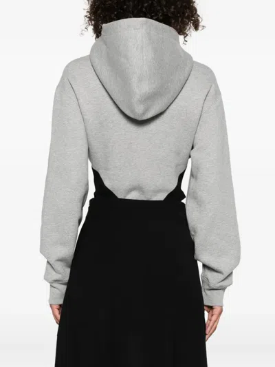 Mugler Hooded Bodysuit In Gray