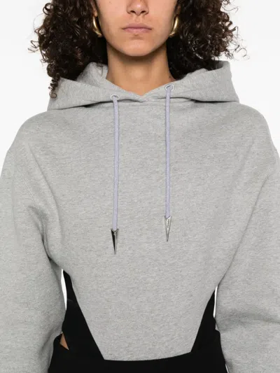 Mugler Hooded Bodysuit In Gray