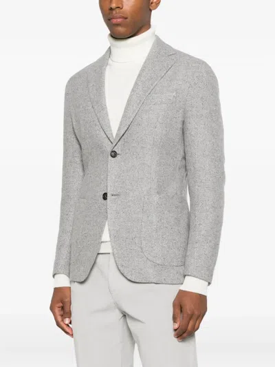 Eleventy Patch-pocket Two-button Blazer In Gray
