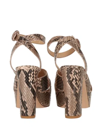Gianvito Rossi Platform Snakeskin Ankle-strap Sandals