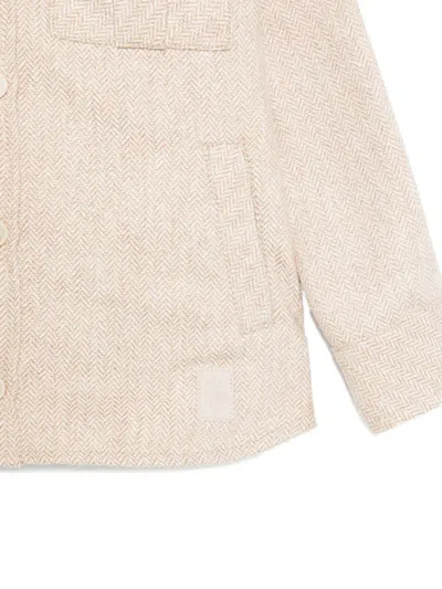 Eleventy Herringbone-pattern Shirt In Neutral