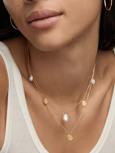 Monica Vinader Gold Siren Muse Disc Chain Necklace In Gold