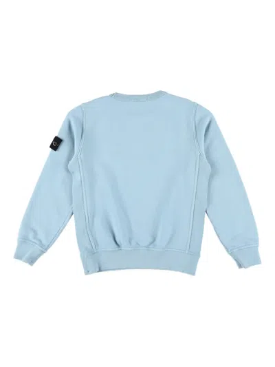Stone Island Logo-patch Crew-neck Sweatshirt In Blue