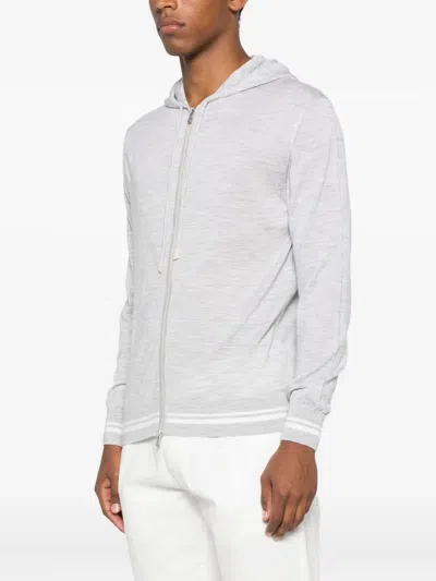 Eleventy Hooded Zip-up Sweater In Gray