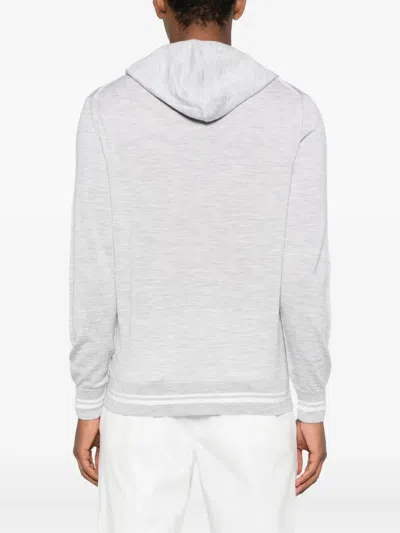 Eleventy Hooded Zip-up Sweater In Gray