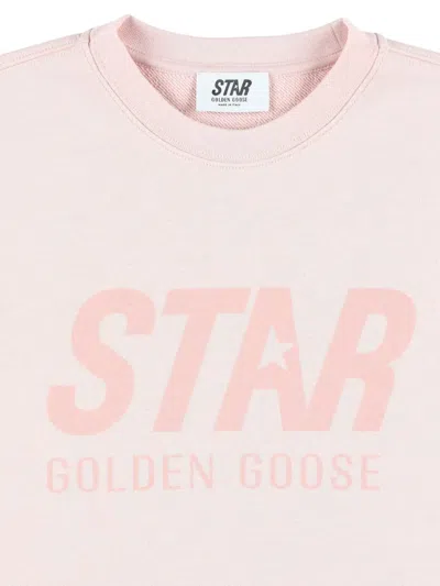 Golden Goose Logo-print Fleece Sweatshirt In Pink