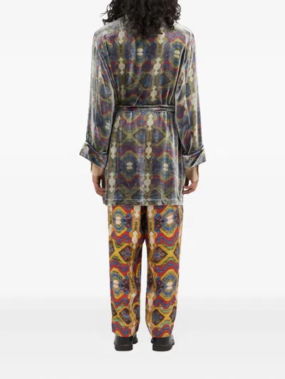 Pierre-louis Mascia Kanpur Patterned Velvet Coat In Brown