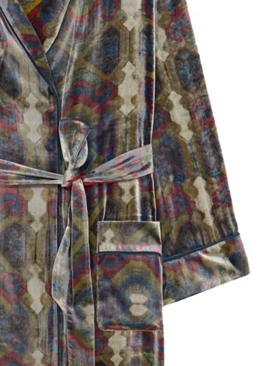 Pierre-louis Mascia Kanpur Patterned Velvet Coat In Brown