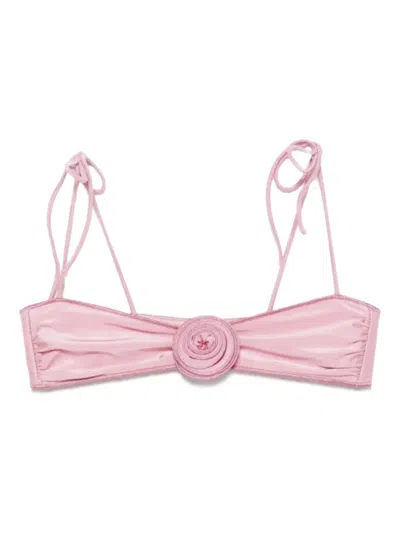 La Reveche Flower-embellishment Bikini Top