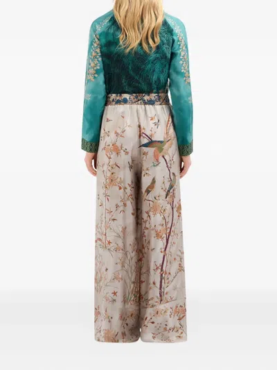 Pierre-louis Mascia Bird-print Elastic-waist Trousers