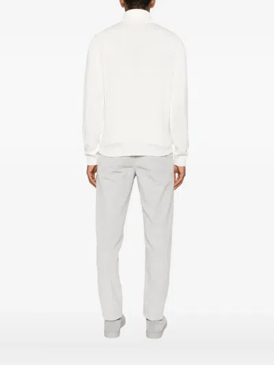 Roberto Collina Turtleneck Merino Wool Sweater In Neutral