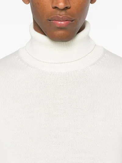 Roberto Collina Turtleneck Merino Wool Sweater In Neutral