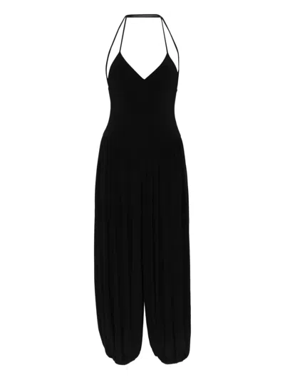 Norma Kamali Kelly Ankle Length Jumpsuit With Cross-back Design In Black