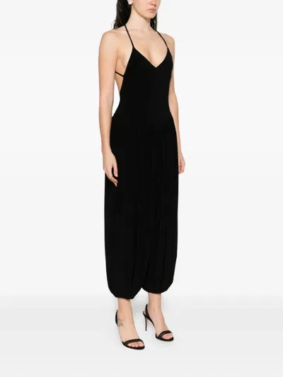 Norma Kamali Kelly Ankle Length Jumpsuit With Cross-back Design In Black