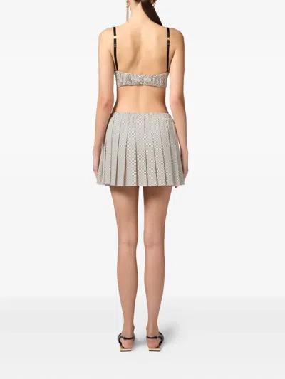 Elisabetta Franchi Pleated Polka-dot Skirt In Neutral