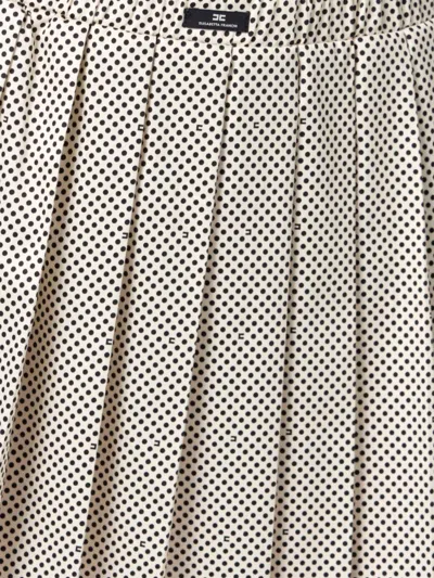 Elisabetta Franchi Pleated Polka-dot Skirt In Neutral