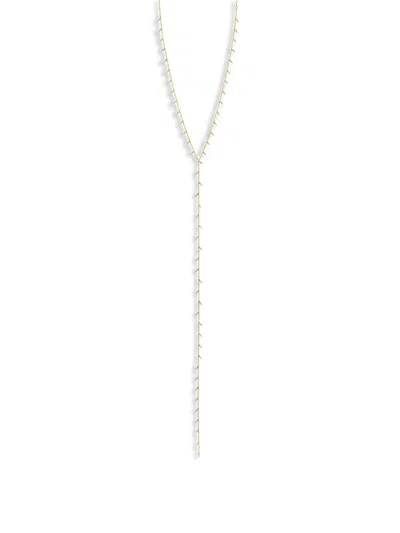 Sydney Evan 14k Yellow Gold Fringe Lariat Necklace In Metallic