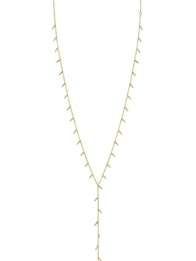Sydney Evan 14k Yellow Gold Fringe Lariat Necklace In Metallic