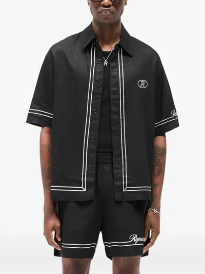 Represent Jet Embroidered-border Shirt In Black