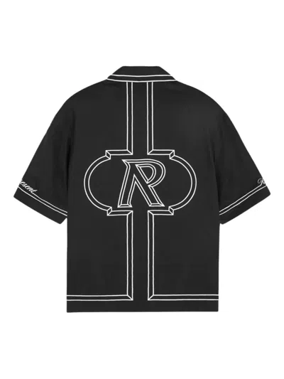 Represent Jet Embroidered-border Shirt In Black