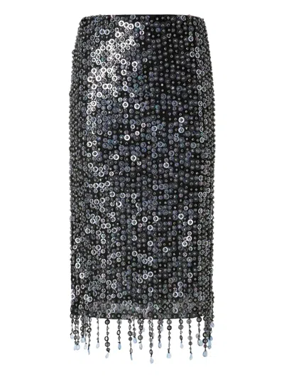 Pinko Pencil Skirt With Sequins And Crystals