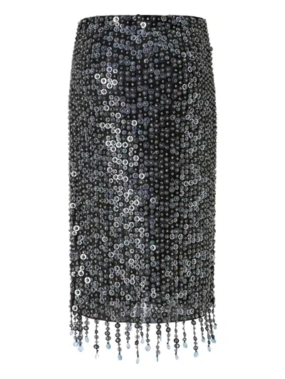 Pinko Pencil Skirt With Sequins And Crystals