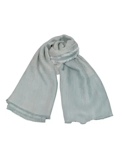 Blugirl Logo Jaquard Foular Scarf In Gray