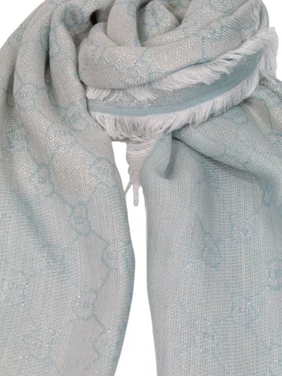 Blugirl Logo Jaquard Foular Scarf In Gray