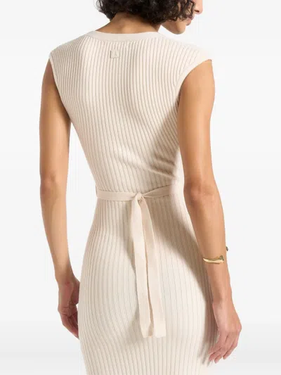 Manière De Voir Helen Ribbed Maxi Dress In Neutral