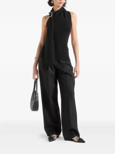 Manière De Voir Elodie Draped Halterneck Knitted Top