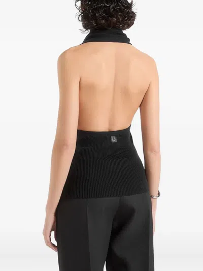Manière De Voir Elodie Draped Halterneck Knitted Top
