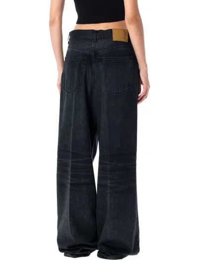 Haikure Black Jeans With Belt Loops And Logo Patch On The Rear In Black