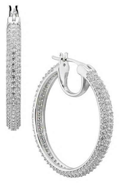 Nadri Pavé The Way Medium Hoop Earrings