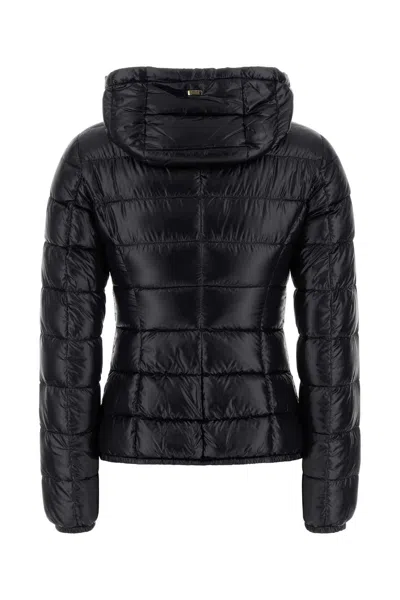Herno Hooded Padded Quilted Down Jacket In Black