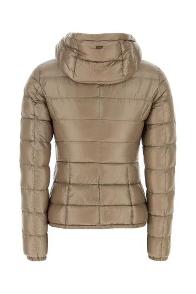 Herno Cappuccino Nylon Down Jacket In Brown