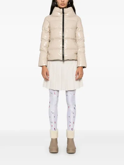 Herno Glossy Finish Puffer Jacket In Neutral