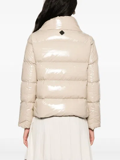 Herno Glossy Finish Puffer Jacket In Neutral