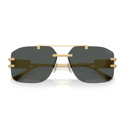 Versace 60mm Rectangular Sunglasses In Gray