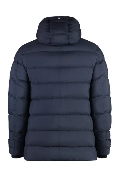Herno L Eskimo Hooded Nylon Down Jacket In Blue