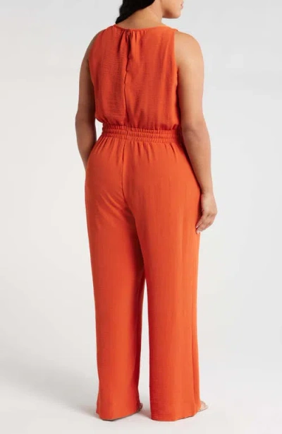 Tahari Asl Smock Waist Wide Leg Jumpsuit