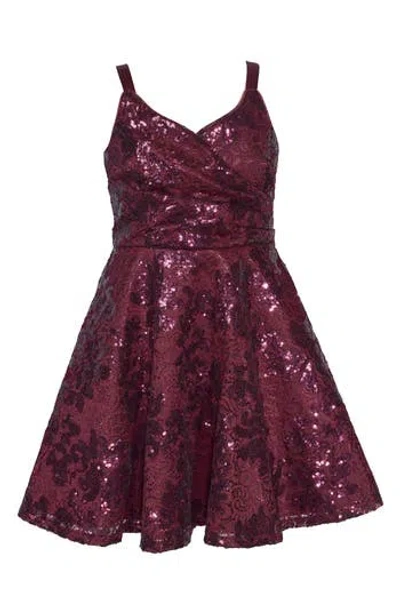 Iris & Ivy Kids' Sequin Fit & Flare Party Dress In Brown