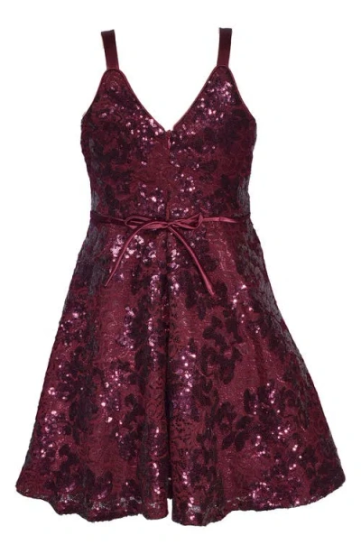 Iris & Ivy Kids' Sequin Fit & Flare Party Dress In Brown